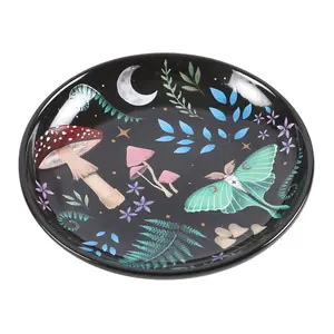 Something Different Dark Forest Round Trinket Dish Black/Multicoloured (One Size)