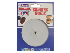 Faithfull Paper Sanding Disc 6 x 125mm Assorted Pack 10 FAIAD125A