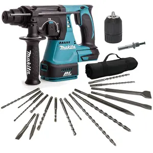 Makita DHR242Z 18v LXT SDS Rotary Hammer Drill 17PC Bit Set Chisel Keyless Chuck