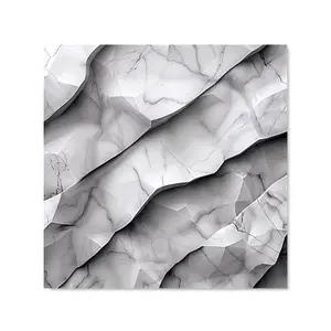 Modern Grey Marble Effect Premium Glass Kitchen Splashback W700mm x H750mm