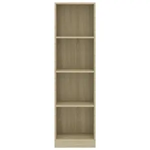 Berkfield 4-Tier Book Cabinet Sonoma Oak 40x24x142 cm Engineered Wood