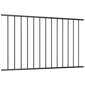 Berkfield Fence Panel Powder-coated Steel 1.7x1 m Black