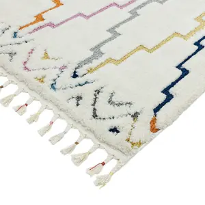 Multi Abstract Kilim Modern Moroccan Easy to clean Rug for Dining Room-80cm X 150cm