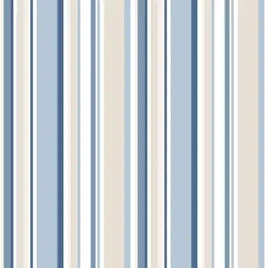 Galerie Simply Stripes 3 Navy Blue Beige Step Stripe Smooth Wallpaper