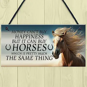 Red Ocean Horse Sign Daughter Friend Gift For Girls Hanging Stable Sign Pet Gift Horse Lover Gifts For Women