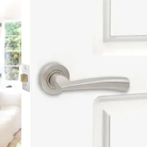 Lego Lever Door Handle Satin Nickel