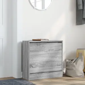 Berkfield Shoe Cabinet Grey Sonoma 60x21x57 cm Engineered Wood