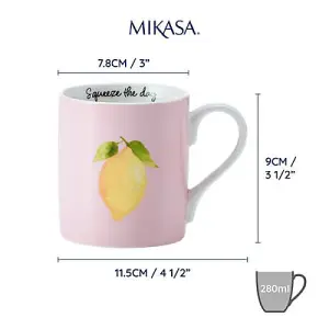 Mikasa Lemon 280ml Straight-Sided Mug