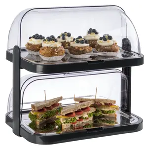 Double-Decker Buffet Display Case Set Black