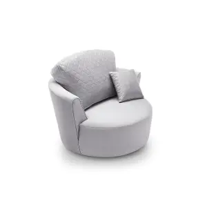 Chicago Velvet Swivel Chair in Light Grey