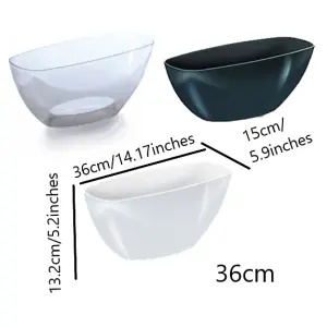 Plant Orchid Pot Plastic 3 Colours Gloss Oval Planter Transparent Clear 36cm