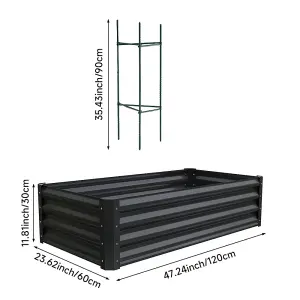 Rectangular Galvanized steel Garden Flower Bed Galvanized Raised Planter Box Outdoor Raised Garden Bed Kit 120cm W