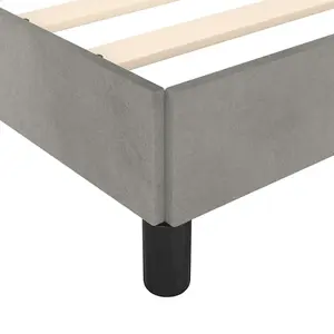 Berkfield Bed Frame Light Grey 90x190 cm 3FT Single Velvet