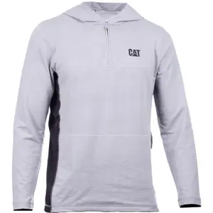 Caterpillar - Coolmax Quarter Zip Hoodie - Grey - Large