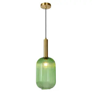 Lucide Maloto Retro Pendant Light 20cm - 1xE27 - Green