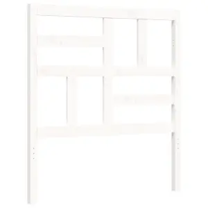 Berkfield Bed Frame with Headboard White Single Solid Wood