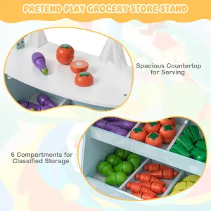 Costway Farmers Market Play Set Grocery Store for Kids w/Food Accessories