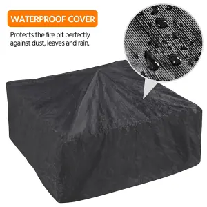 Yaheetech Copper Outdoor Square Fire Pit with Cover and Poker