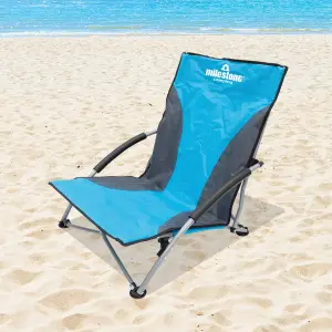 Milestone Camping Low Folding Camping Chair - Blue