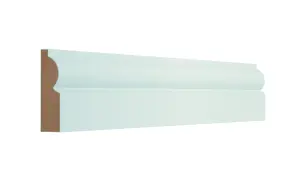 GoodHome Primed White MDF Torus Architrave (L)2100mm (W)69mm (T)18mm