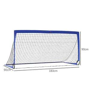 HOMCOM Football Goal Folding Outdoor with All Weather Net 6'x3' Blue