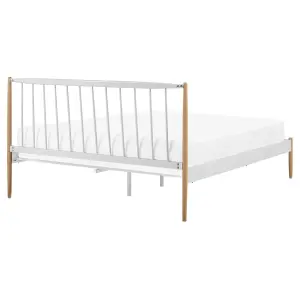 Metal EU King Size Bed White MAURS