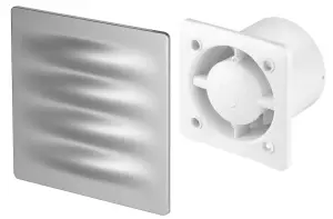 Awenta 125mm Timer VERTICO Extractor Fan Satin ABS Front Panel Wall Ceiling Ventilation