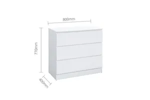 Birlea Oslo 3 Drawer Chest White