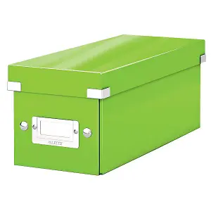 Leitz Wow Click & Store Green CD Storage Box with Label Holder