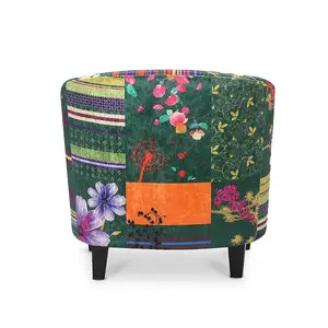 Fabric Green Patchwork Tricia Tub Chair