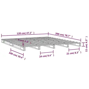 Berkfield Pallet Bed Grey 120x200 cm Solid Wood Pine