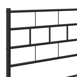 Berkfield Metal Bed Frame with Headboard Black 140x200 cm