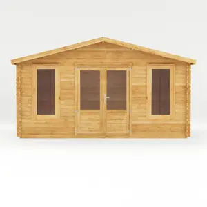 Waltons Wooden Log Cabin 5m x 3m Retreat Summerhouse Garden Room - 34mm Double Glazed