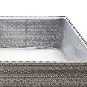 Berkfield Garden Planter Grey 80x80x40 cm Poly Rattan