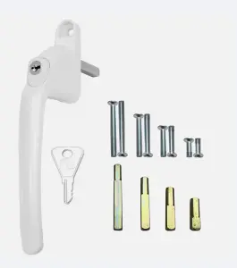 Schlosser Technik Inline Key Locking Espag Repair Window Handle Kit - White