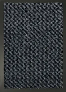 Serdim Rugs Non Slip Dirt Trapper Rubber Edged PVC Barrier Door Entrance Mats Blue 90x150 cm