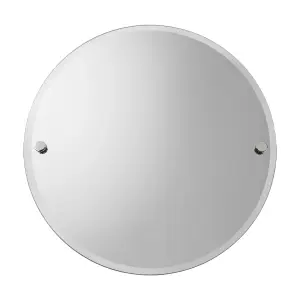 Croydex Flexi-Fix Metra Chrome effect Round Wall-mounted Bathroom & WC Mirror (H)45cm (W)45cm