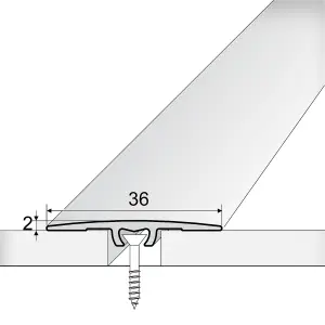 A68 36mm Anodised Aluminium Flat Door Threshold Strip - Black, 0.9m