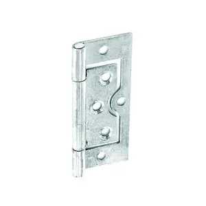 Securit Zinc Plated Flush Hinge (Pack of 2) Silver (50mm)