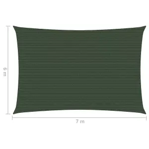 Berkfield Sunshade Sail 160 g/m2 Dark Green 6x7 m HDPE