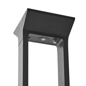 Solar Outdoor LED Bollard Lamp Black MALDEN