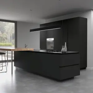 Premium Kitchens Ethos Matt black Modern Highline Cabinet door (W)600mm (H)715mm (T)18mm