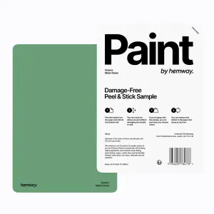 Hemway Chalk Based Furniture Paint Matt A5 Sample, Misty Green, Peel & Stick Swatch For Interior Walls Wood