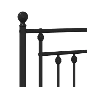 Berkfield Metal Bed Frame with Headboard Black 193x203 cm