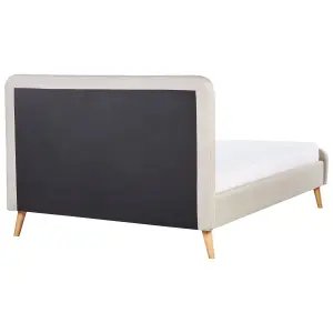 Fabric EU Double Size Bed Beige RENNES