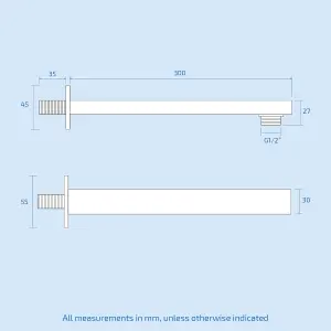 Cameo 3 Dial 2 Way Square Set - Shower Head & Rail Handset