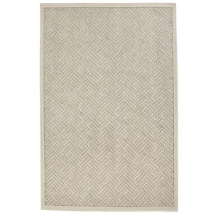 Grey Ivory Easy to Clean Modern Chequered Geometric Dining Room Bedroom and Living Room Rug-160cm X 230cm