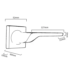 UNO-2 Door Handle Satin Nickel Lever on Square Rose Internal Handles + 64mm Latch & Hinges