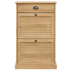 Berkfield Shoe Cabinet VIGO 60x35x96 cm Solid Wood Pine