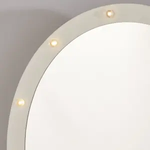 Lighting Collection White Oval Led Wall Mirror